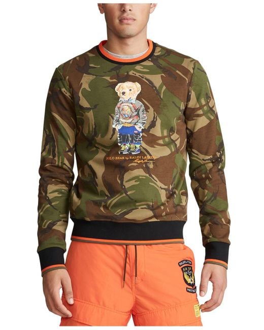 Polo Ralph Lauren Green Polo Bear Camo Sweatshirt for men