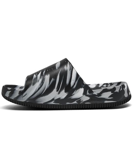 Nike Black Calm Marbled Slide Sandals From Finish Line for men
