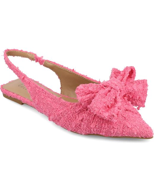 Journee Collection Pink Sabbrina Tru Comfort Foam Sling Back Pointed Toe Flats