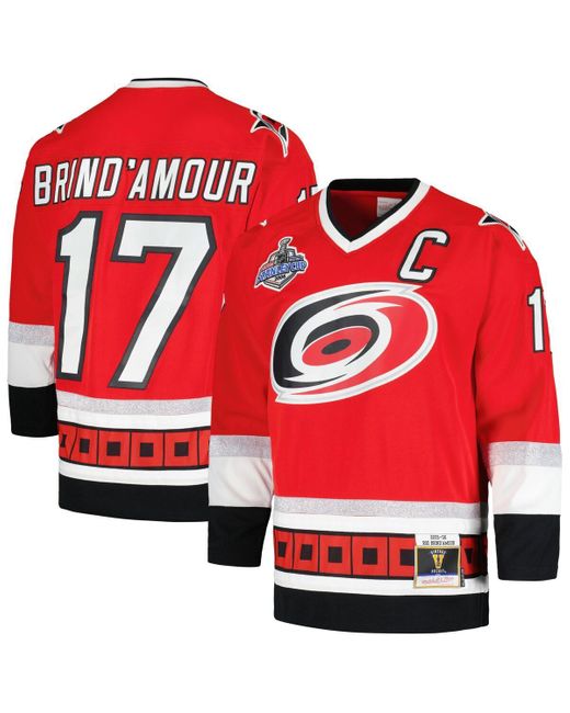 Mitchell & Ness Red Rod Brind'amour Carolina Hurricanes 2005/06 Captain Patch Blue Line Player Jersey for men