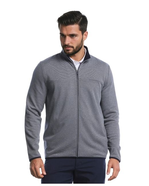 PGA TOUR Gray Horizontal Fleece Full-zip Sweatshirt for men
