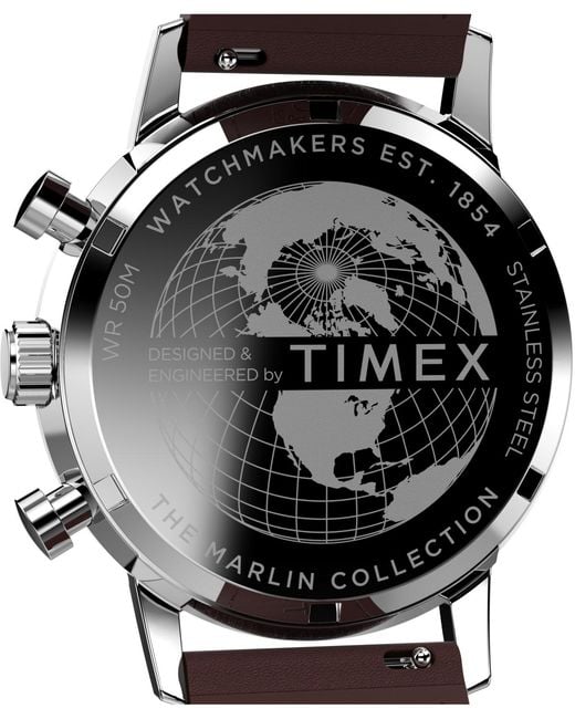 Timex Blue Chronograph Leather Watch for men