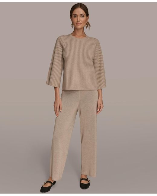 Donna Karan Brown Micro Sequin Embellished Sweater