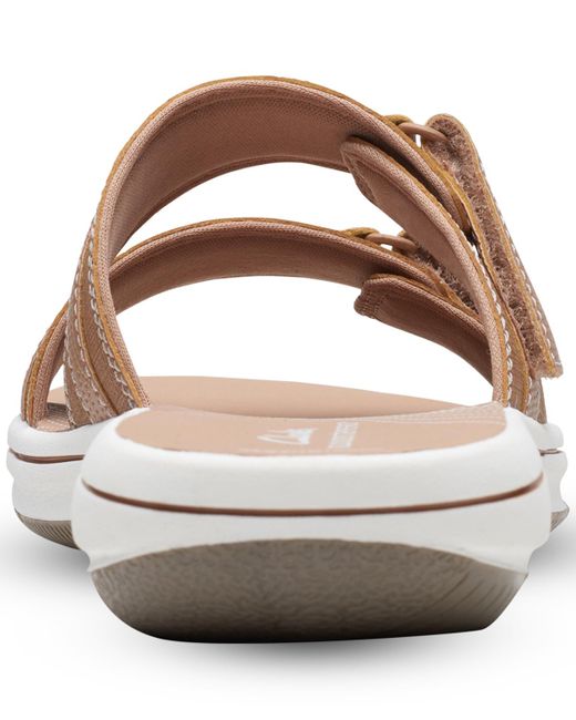Clarks Brown Cloudsteppers Breeze Piper Comfort Slide Sandals