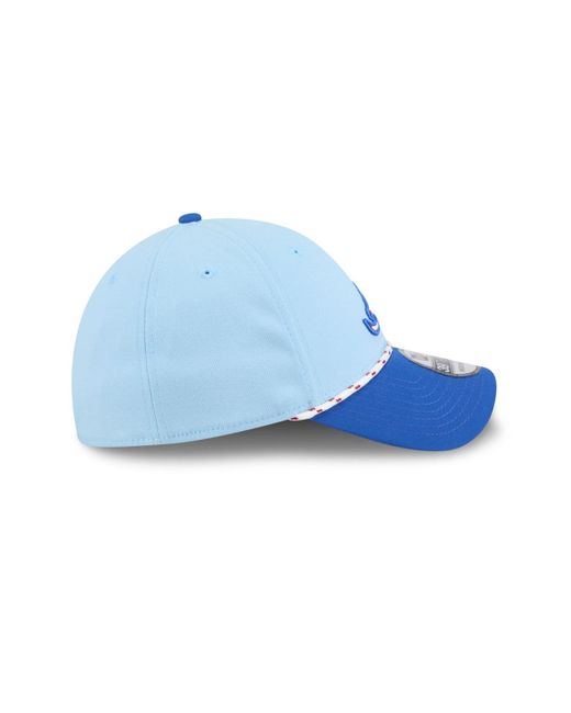KTZ Light Blue/blue Atlanta Braves 2025 Fourth Of July 39thirty Flex Hat for men