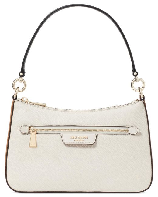 Kate Spade Gray Hudson Colorblocked Pebbled Leather Small Convertible Crossbody