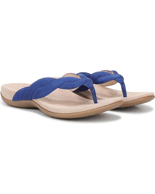 Vionic Blue Bella Braid Thong Sandals