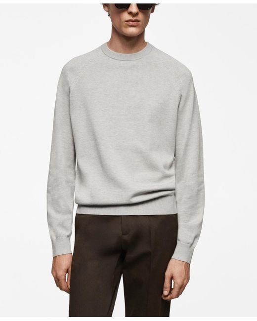 Mango Gray Fine-knit Cotton Sweater