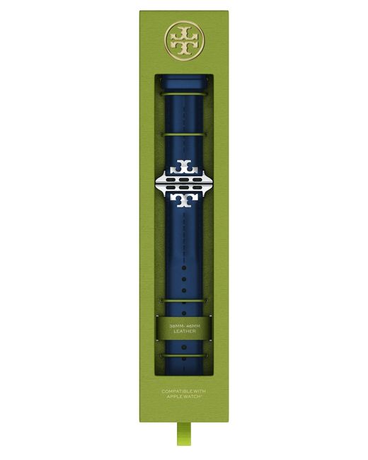 Tory Burch Blue Apple Leather Strap