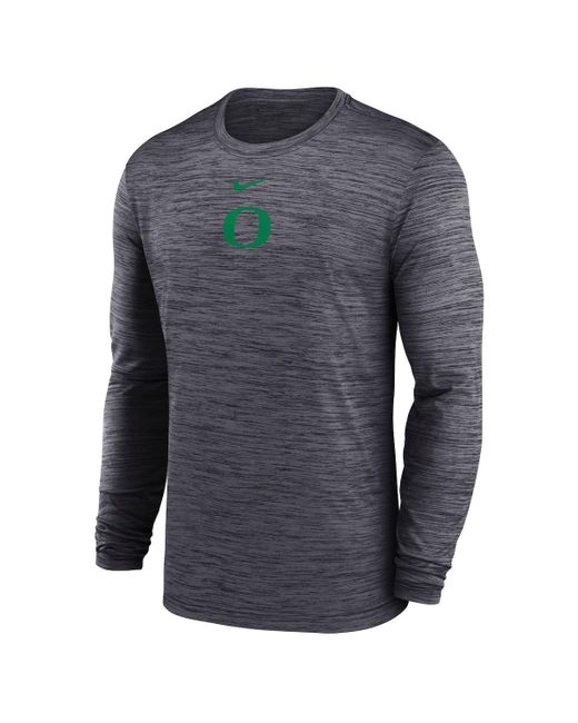 Nike Blue Oregon Ducks 2025 Sideline Velocity Performance Long Sleeve T-shirt for men