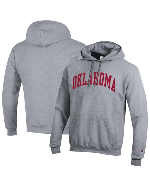 Champion Gray Oklahoma Sooners Basic Arch Fleece Pullover Hoodie for men