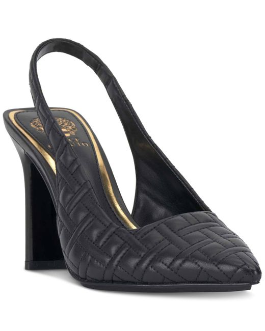 Vince Camuto Black Baneet Quilted Slingback Pumps