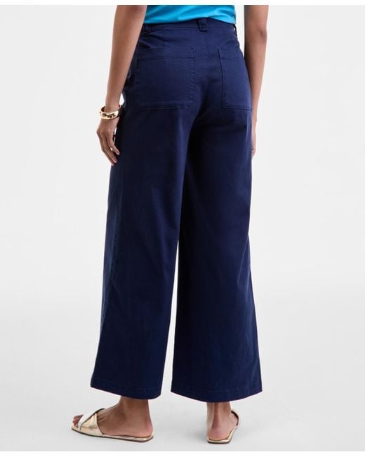 On 34th Blue High-rise Wide-leg Chino Pants