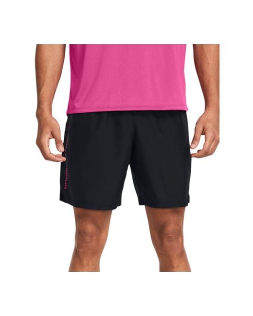 Under Armour Pink Moisture-wicking Logo-print 8-1/4" Tech Shorts for men