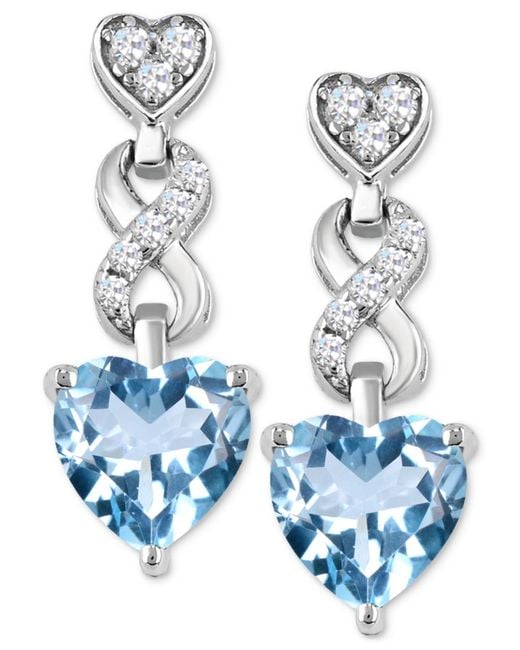 Macy's Blue Heart Infinity Earrings