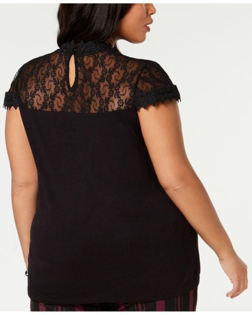 macy's black lace top