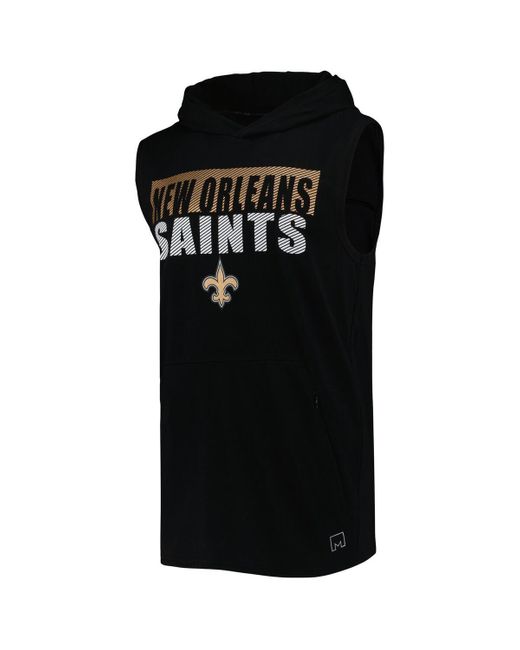 MSX by Michael Strahan Black New Orleans Saints Relay Sleeveless Pullover Hoodie for men
