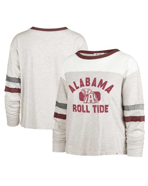 '47 White Distressed Alabama Crimson Tide All Class Lena Long Sleeve T-shirt