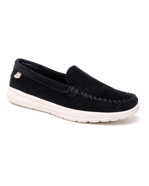 Minnetonka Black Discover Classic Slip-on Moccasin Shoes