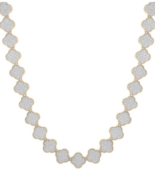 Macy's Natural Diamond Clover 22" Necklace (2 Ct. T.w for men