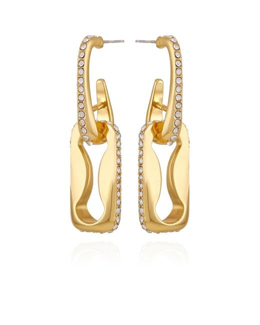 Vince Camuto Metallic Interlocking Link Earrings With Crystal Pavé