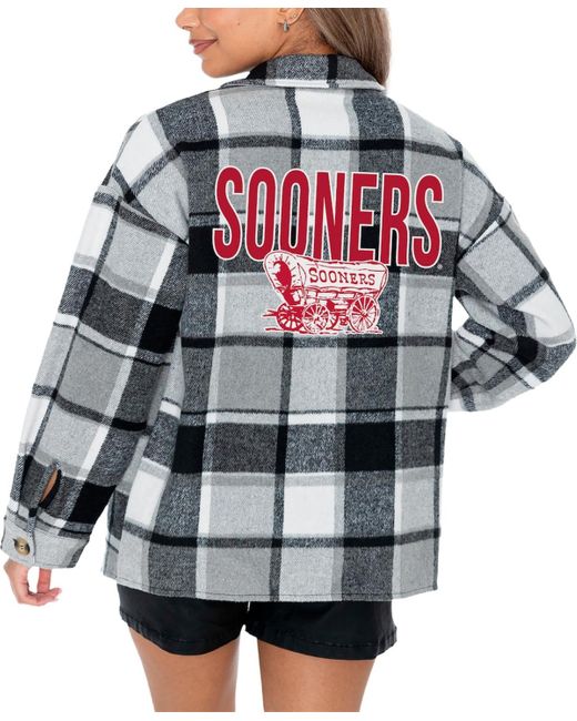 Gameday Couture Gray Oklahoma Sooners End Zone Game Flannel Button-up Shirt