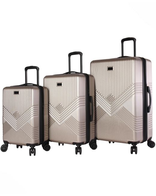 Nicole Miller Brown Nicki 3 Piece luggage Set