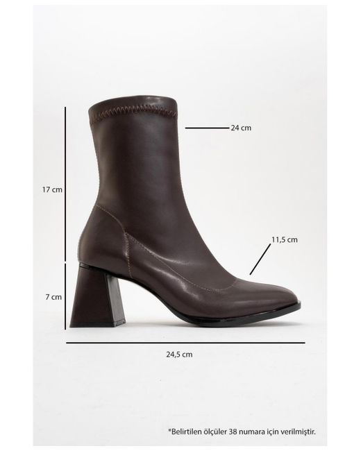 Prologue Shoes Brown Plesa Chunky Heel Boot ()