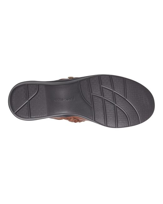 Easy Spirit Brown Penelope Round Toe Slip-on Casual Mules