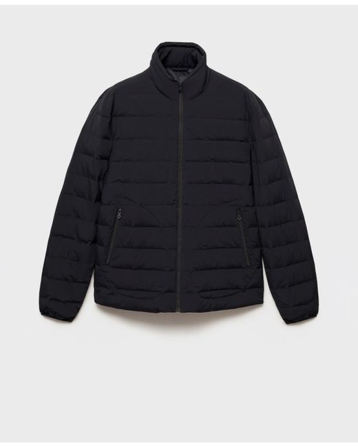 Mango Blue Down And Feather Quilted Jacket for men