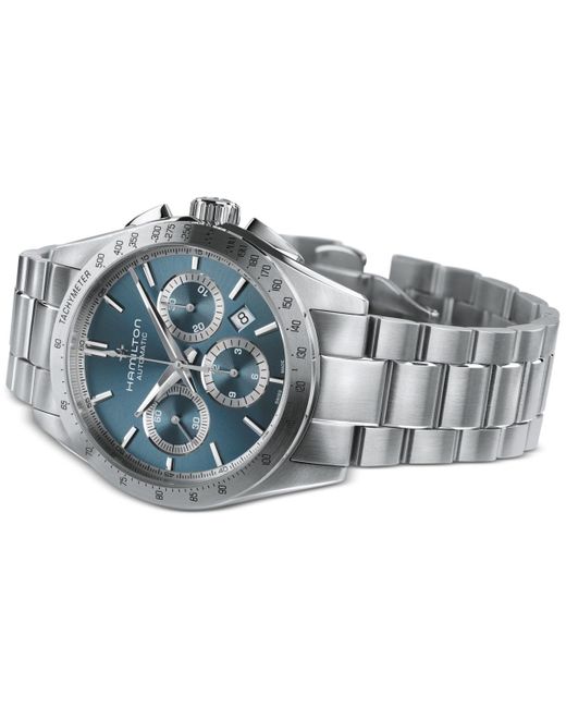 Hamilton Gray Swiss Automatic Chronograph Jazzmaster Performer Stainless Steel Bracelet Watch 42mm for men