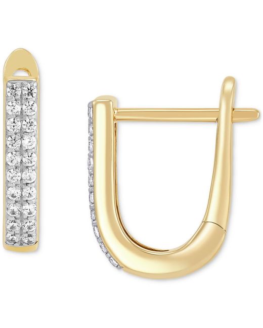 Macy's Metallic Diamond Oval Hoop Earrings (1/8 Ct. T.w.