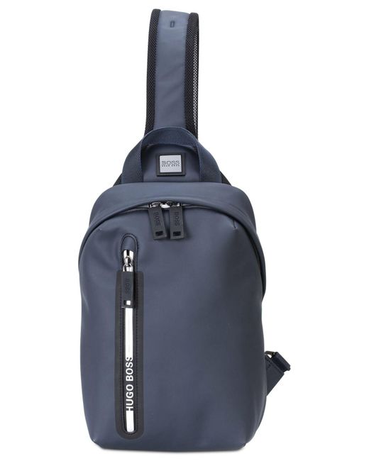 BOSS by Hugo Boss Blue Hyper Matte Faux-leather Mini Backpack for men