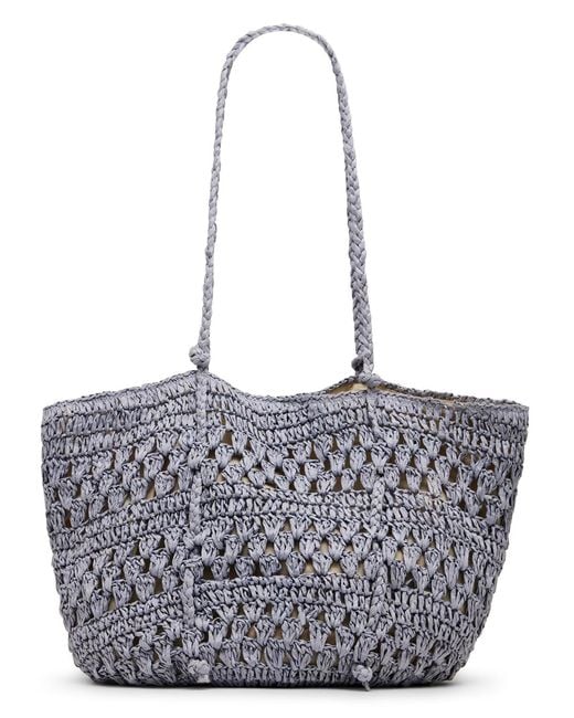 Steve Madden Blue Btydes Raffia Shopper