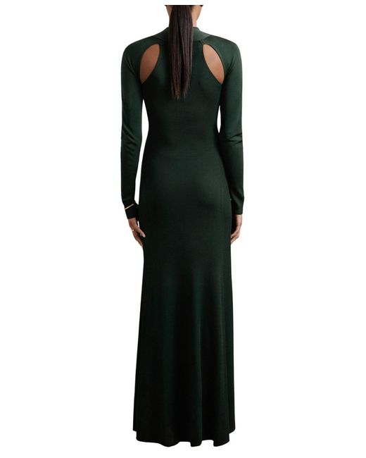 Reiss Black Cut-out Knitted Maxi Dress