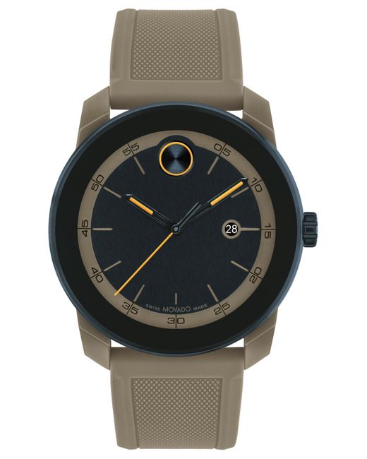 Movado Gray Swiss Bold Tr90 Silicone Strap Watch 42mm for men