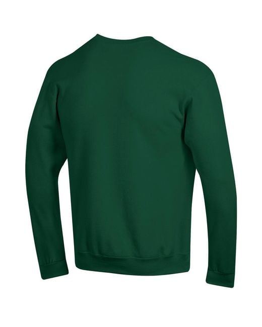 Champion Green Tulane Wave Basic Arch Fleece Pullover Sweatshirt for men