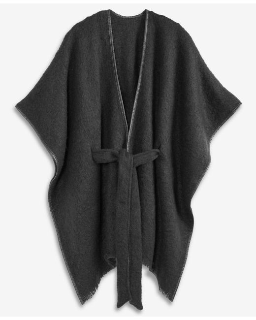 INC International Concepts Cozy Belted Ruana Topper in Black | Lyst