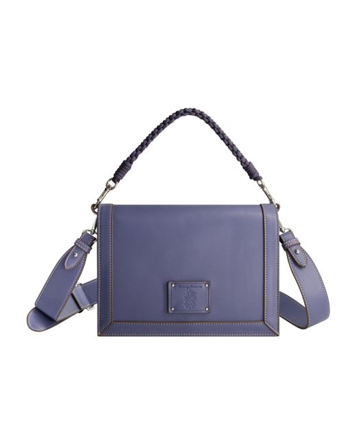Tommy Bahama Blue Debossed Logo Flat Messenger Bag