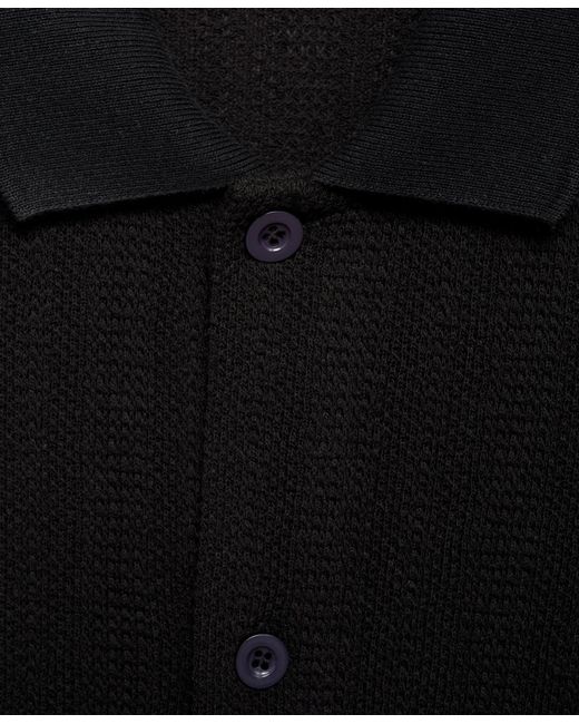 Mango Black Structured Knitted Shirt for men