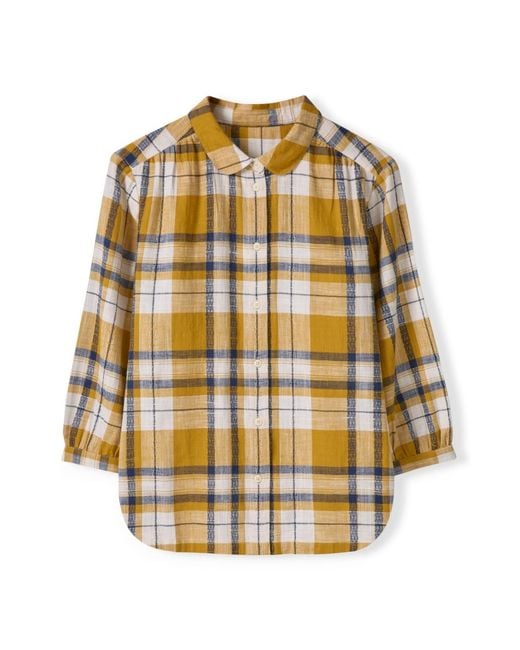 Celtic & Co. Multicolor Peter Pan Collar Checked Blouse