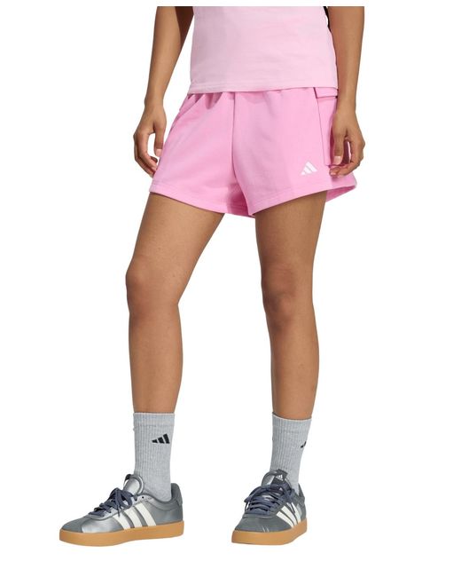 Adidas Pink Small Logo Drawstring Shorts