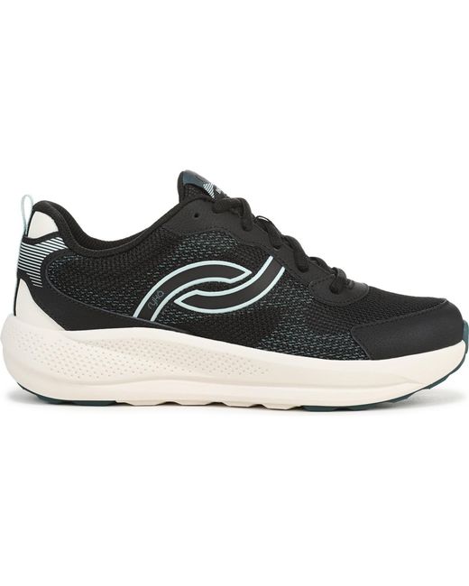 Ryka Black Intent Lace Up Walking Sneakers