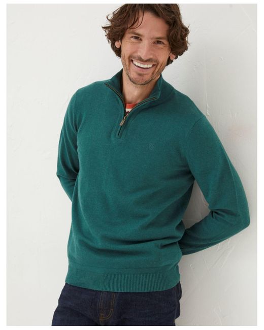 FatFace Braunton Half Zip Sweater in Green for Men Lyst