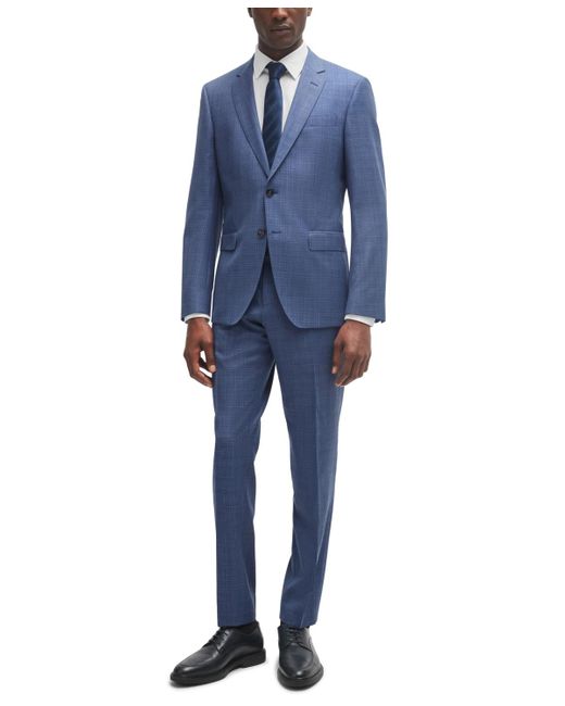 Boss Blue Boss By Checked Slim-fit 2 Pc Suit for men