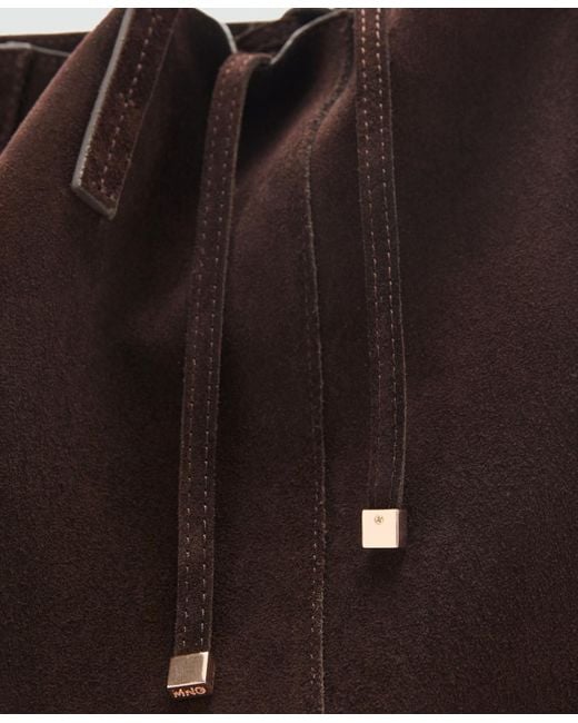 Mango Brown Suede Leather Shopper Bag