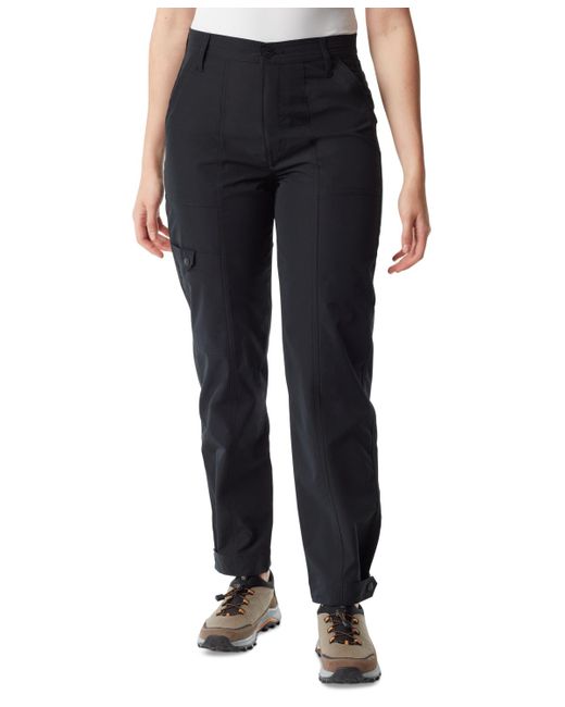 BASS OUTDOOR Black High-rise Tapered Snap Pants