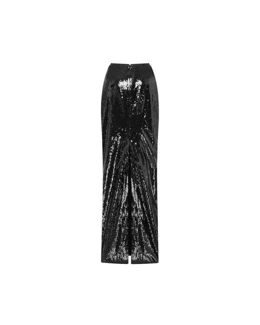 Millà Black Dramatic Fitted Sequined Maxi Skirt