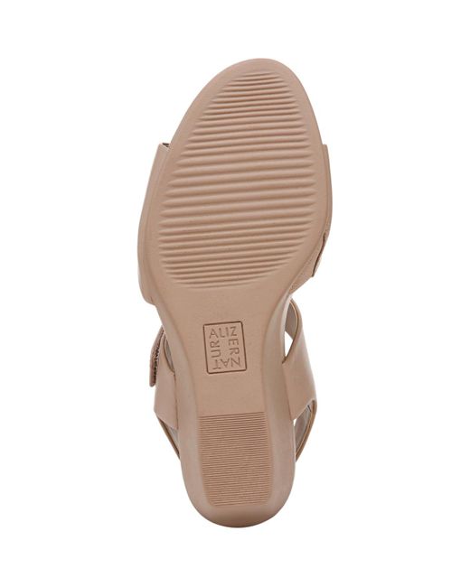 Naturalizer Metallic Imani Open Round Toe Wedge Sandals