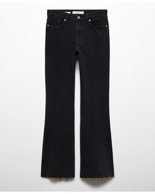 Mango Black Medium-rise Flared Jeans